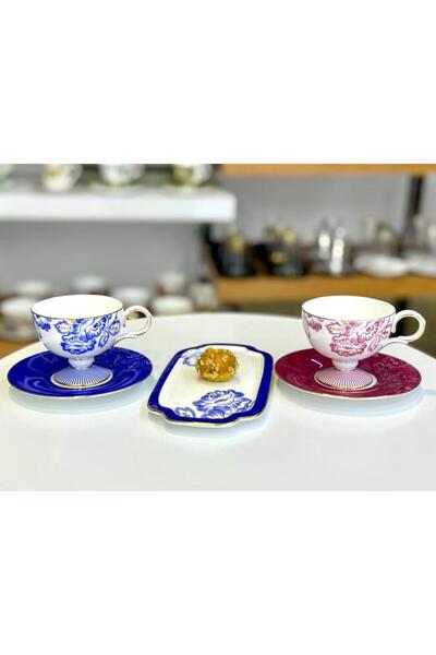 Mikasa Moor ELORİA 2 KİŞİLİK LACİVERT SUNUM TABAKLI TÜRK KAHVESİ FİNCANI-5 PARÇA