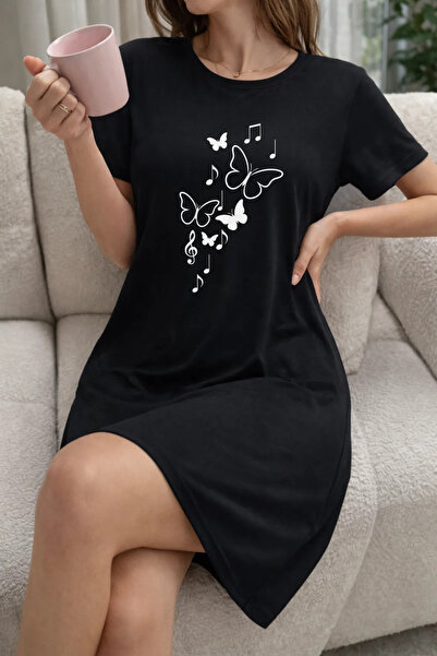 Pink Sky Rochie tricou cu mânecă scurtă pentru femei de mărime mare, cu decol...