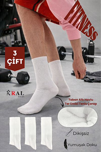 KRAL SOCKS Șosete de tenis pentru bărbați, fără cusături perechi, cu talpă ab...