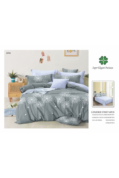 ANATOLIATEKSTILE Lenjerie de Pat Finet 6 Piese, Set Complet Matrimonial, Mode...