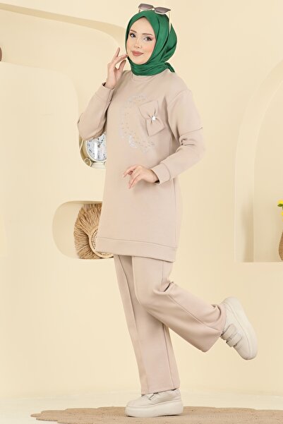 ModaMerve Çiçek Detay Modal Takım 2726AYD574-MS Taş