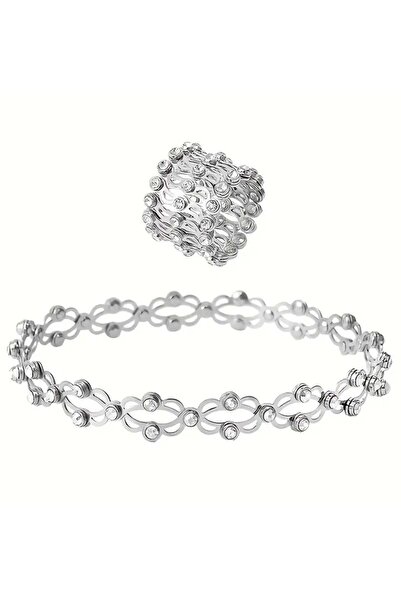 sarıyer silver Transforming Ring Bracelet Dual Use Zircon Stone Embellished S...