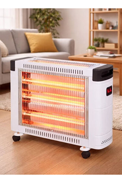 TOSCANA U 2400W Portable Electric Heater with Temperature Control Switch, White