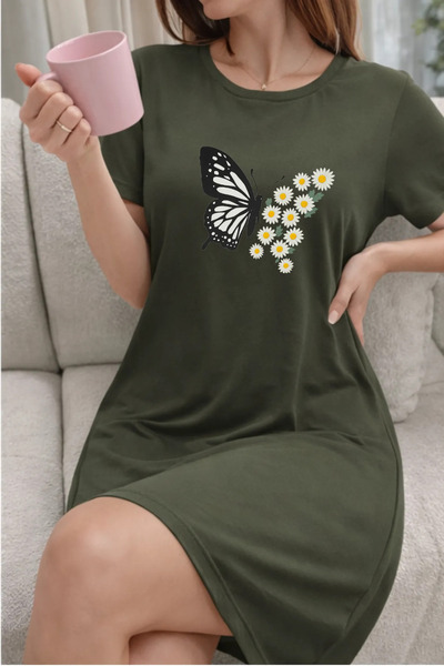 bellanova Γυναικείο κοντομάνικο μπλουζάκι με λαιμόκοψη σε μεγάλο μέγεθος Νυχτικό