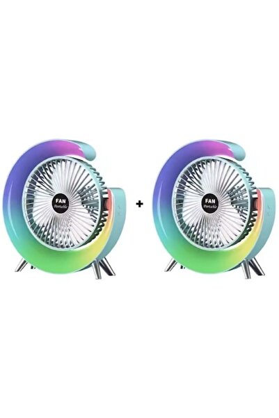 AT Performance 2x Ventilator portabil verde AT PERFORMANCE® – LED RGB, USB, 3...