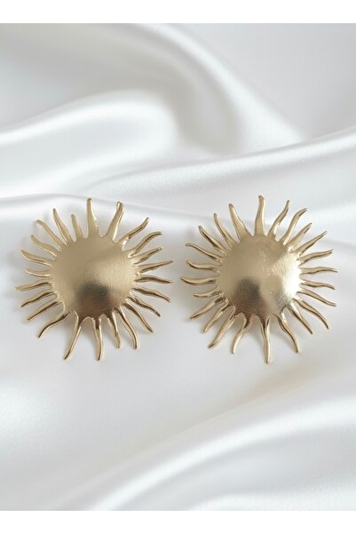Güneş Model Gold Küpe