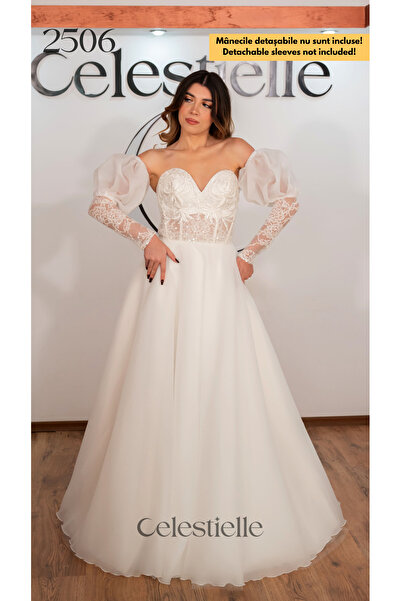 Celestielle Princess wedding dress with sweetheart bodice, embroidery, sequin...
