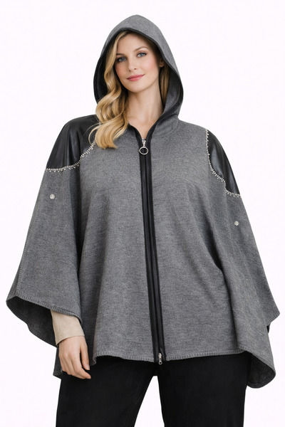 mim eşarp Akmoda Χοντρό Χειμερινό Πλεκτό Μακρύ Πόντσο