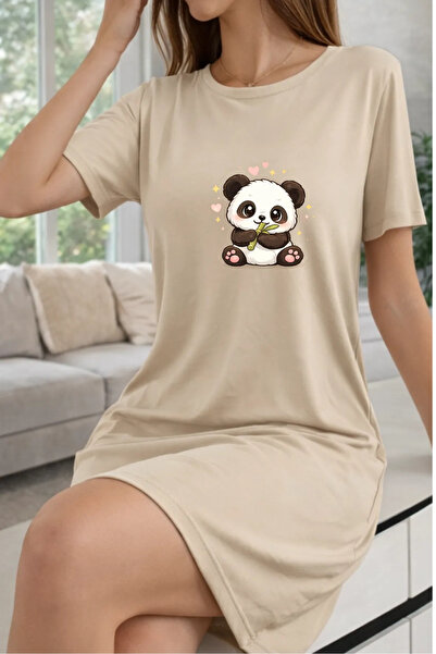 Pink Sky Rochie tricou cu mânecă scurtă pentru femei de mărime mare, cu decol...