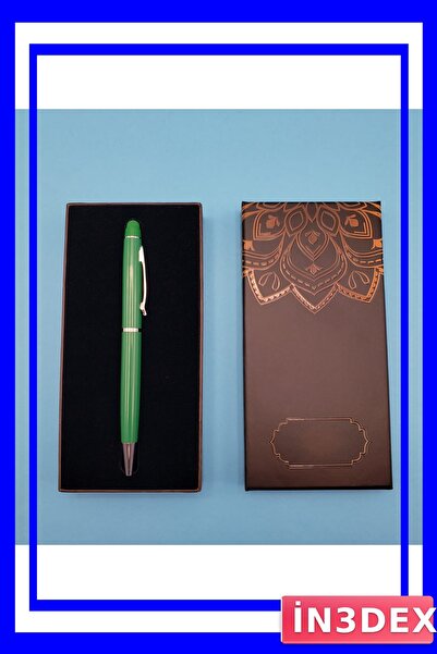 İN3DEX قلم حبر جاف بطرف لمس مع صندوق بنمط ماندالا
