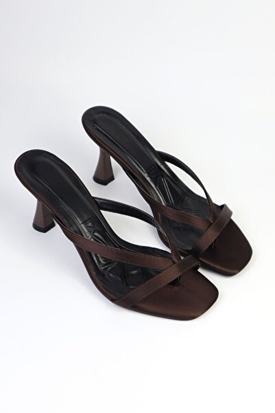 VARENZA WOMAN SHOES kadın saten parmak arası topuklu terlik ve sandalet