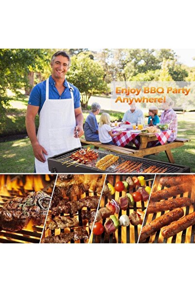 Generic Portable Charcoal Grill, Foldable Tabletop BBQ Configure Tools for Outdoor Cooking