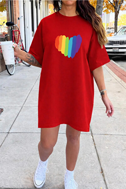 Pink Sky Rochie tricou cu mânecă scurtă pentru femei de mărime mare, cu decol...