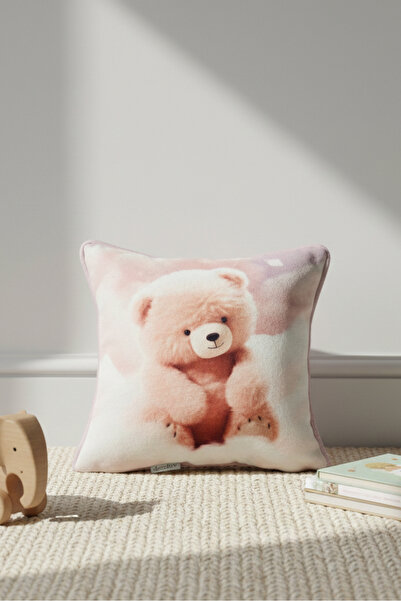 decofav وسادة أطفال مخملية محشوة بالديجيتال بي مطبوع بتصميم دب تيدي (32x32 سم)