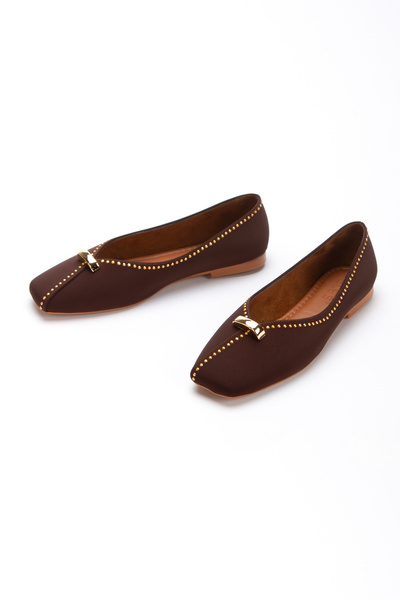 Melvoria Γυναικείες σουέτ μπαλαρίνες με αξεσουάρ και αμβλύ μύτη