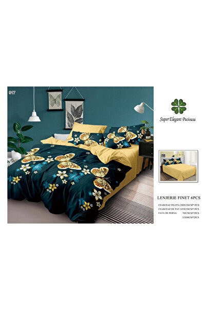 ANATOLIATEKSTILE Finet Bed Linen 6 Pieces, Complete Matrimonial Set, Modern M...
