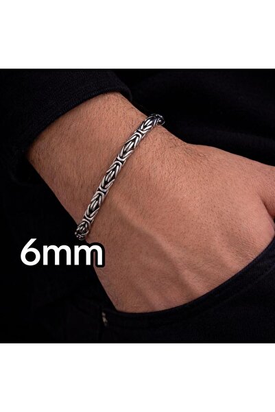ZEY GÜMÜŞ Erkek Gümüş Bileklik-2,8mm 925 Ayar Yuvarlak Kral Model Erkek Gümüş...