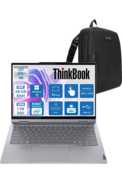 LENOVO Thinkbook 14 2-In-1 G5 Iau Ultra 7 255U 48GB 1tbSSD W11PRO Touch 14 In...