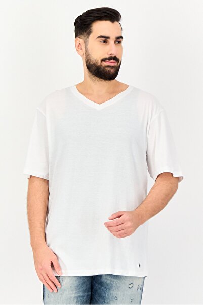 Nautica Men 3 Piece V Neck Short Sleeve Solid T Shirt, White