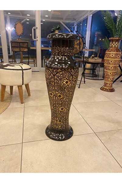 Lorena Home Decor Ahşap Oyma Vazo