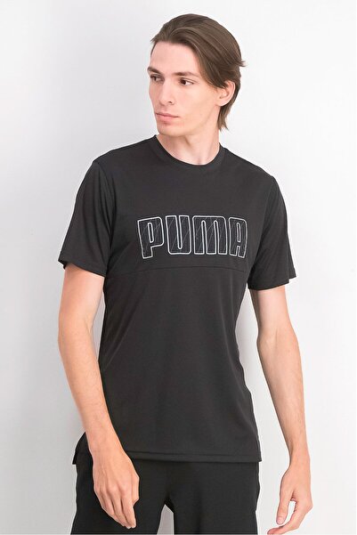 Puma Men Sport Fit Short Sleeves Running T-shirt, Black
