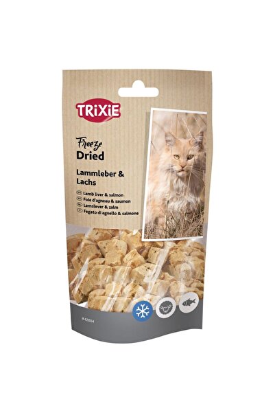 Trixie مكافآت القطط المجففة بالتجميد من كبد الضأن والسلمون 25 غرام