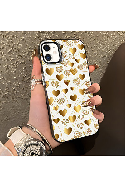 Hontinga حافظة هاتف من السيليكون ذات حافة صلبة ومضادة للسقوط بنمط قلب متوافقة...