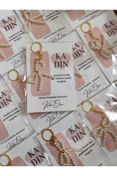 HediyelikAVM هدية يوم المرأة في 8 مارس، سلسلة مفاتيح على شكل فيونكة، 10 قطع