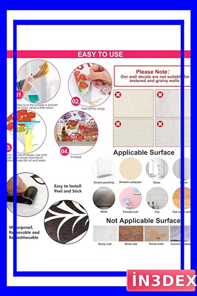 İN3DEX ديكور جداري على شكل أوراق استوائية سهل التطبيق 8 قطع