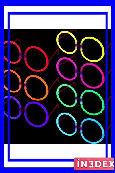 İN3DEX Phosphorescent Night Party Accessory Set of 12 Round Design
