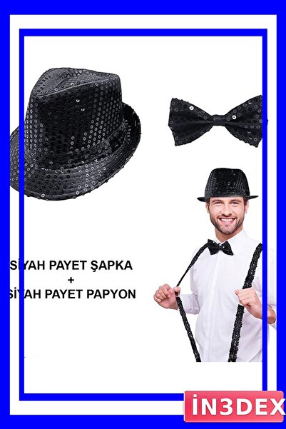 İN3DEX مجموعة إكسسوارات الحفلات من القبعات والحشرات الطائرة السوداء اللامعة