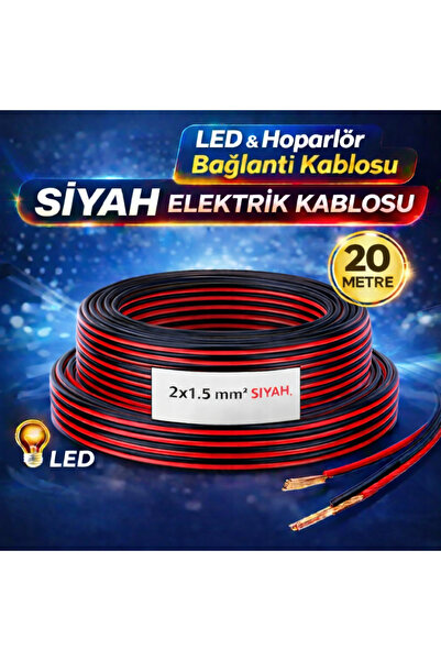 FIRSAT YOLU 2x1.5 Siyah Elektrik Kablosu – LED - Hoparlör - Elektrik Bağlantı...