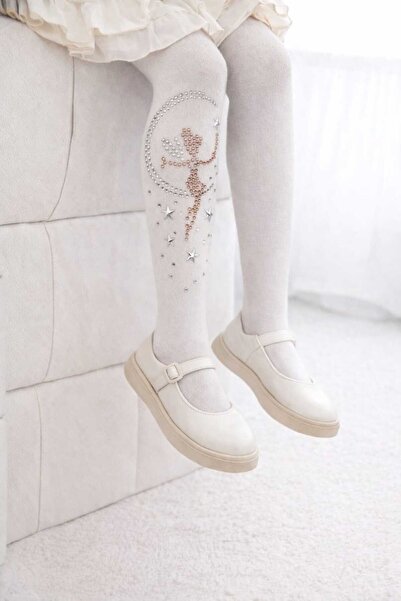 gigigiyim Kız Desenli Taşlı Kız Çocuk Külotlu Çorap