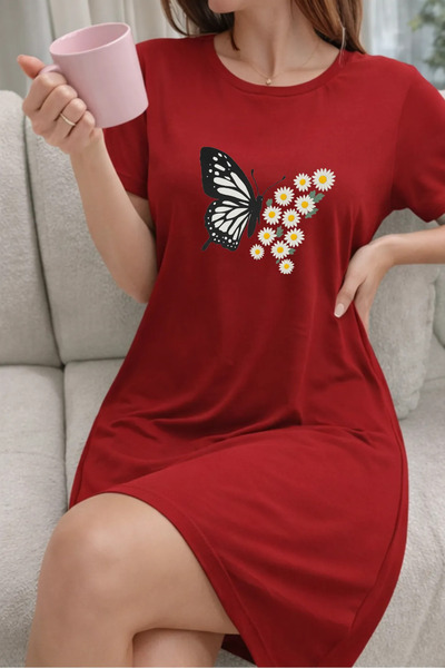 Pink Sky Rochie tricou cu mânecă scurtă pentru femei de mărime mare, cu decol...