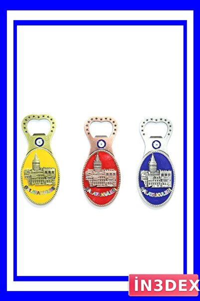 İN3DEX مغناطيس ثلاجة معدني بتصميم برج جالاتا وفتاحة زجاجات