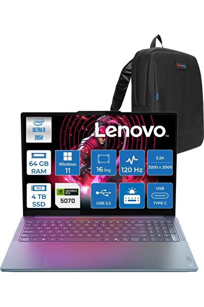 LENOVO Yoga Pro 9 Ultra 9 285H 64GB 4tbSSD 8GB/RTX5070 16" 3.2k 1600NIT W11PR...
