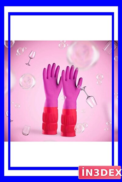 İN3DEX Ekstra Uzun Bulaşık Eldiveni Su Geçirmez M Boy