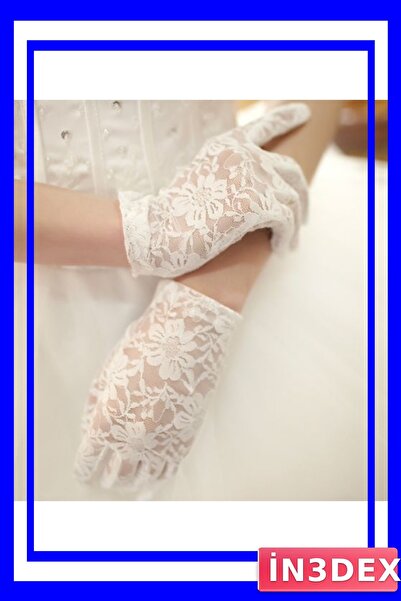 İN3DEX Short Lace White Party Gloves Elegant Accessory