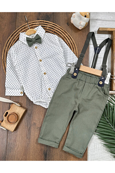 Bolly Baby Baby Boy Suit with Suspender Belt, Bow Tie and Snap Fasteners at t...