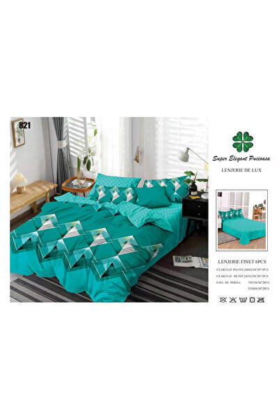 ANATOLIATEKSTILE Finet Bed Linen 6 Pieces, Complete Matrimonial Set, Modern M...