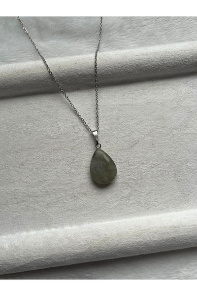 Pel Design Handmade Steel Necklace with Labradorite Stone