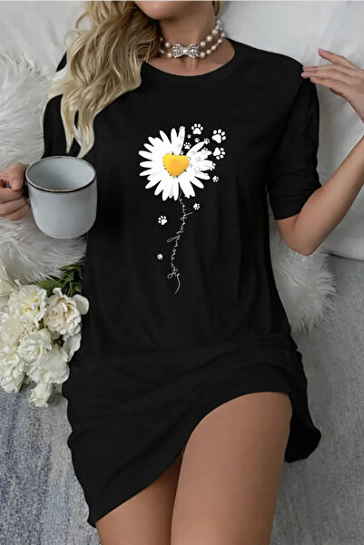 Pink Sky Rochie tricou cu mânecă scurtă pentru femei de mărime mare, cu decol...