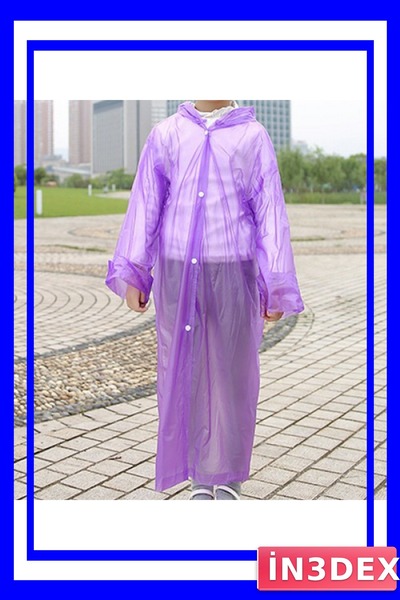 İN3DEX Lightweight Transparent Raincoat Hooded with Snap Fasteners