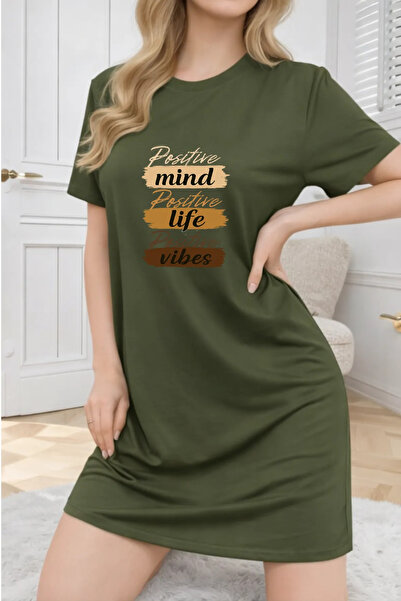 Pink Sky Rochie tricou cu mânecă scurtă pentru femei de mărime mare, cu decol...