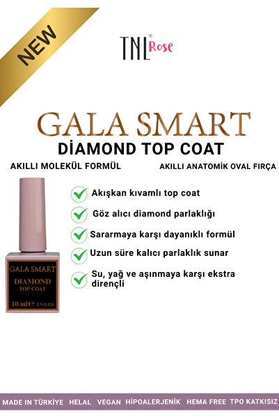 gala smart TNL Rose Diamond Parlak Top Coat 10 Ml