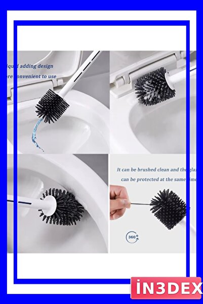 İN3DEX Liquid Detergent Silicone Toilet Brush with Flexible Head