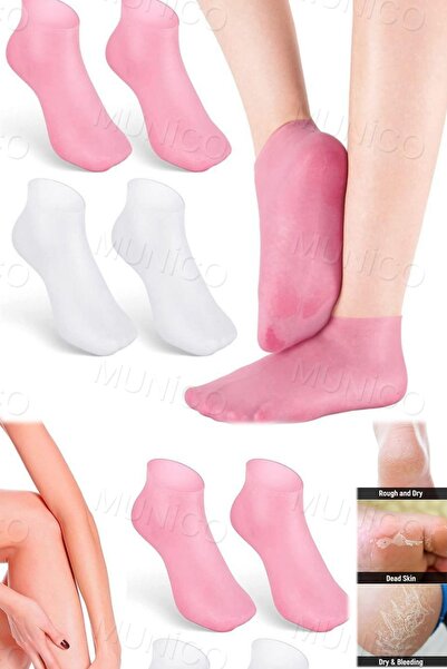 Munico 1 Çift Silikon Çorap, Gece Boyunca Çatlak Ayaklı Kadınlar İçin Uygun, ...