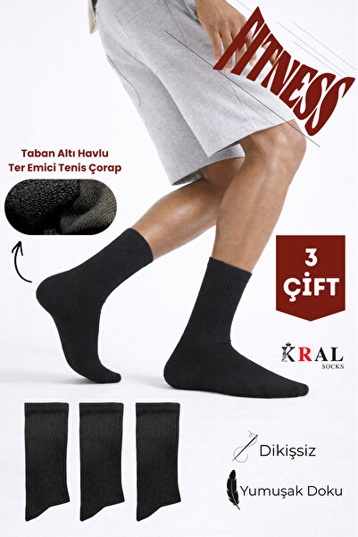 KRAL SOCKS Șosete de tenis pentru bărbați, fără cusături perechi, cu talpă ab...