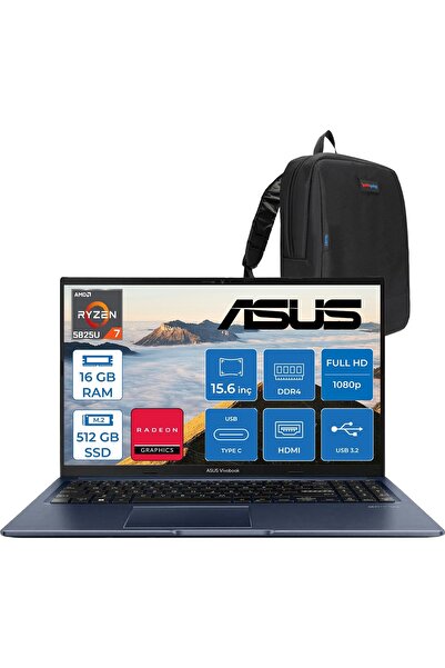ASUS Vivobook 15 Ryzen 7 5825U 16GB 512GB SSD 15.6" Fhd 250NIT LED FDOS M1502...