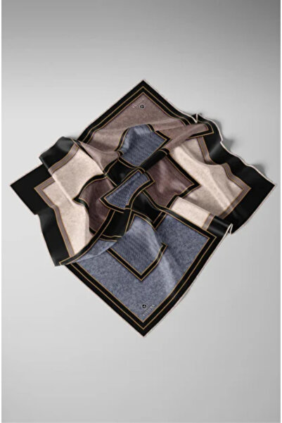 Vissona Tivil Grey - Μπεζ Μεταξωτό Φουλάρι IST 17465 - 0028 - 0004 Γεωμετρικό...